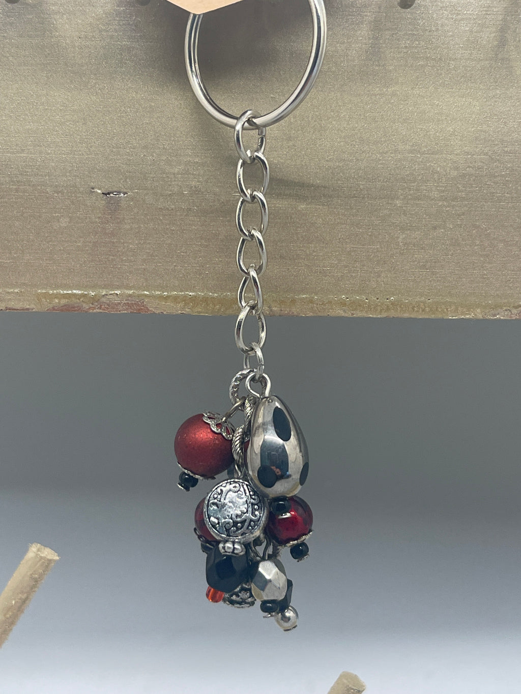 Red and Black Cluster Keychain