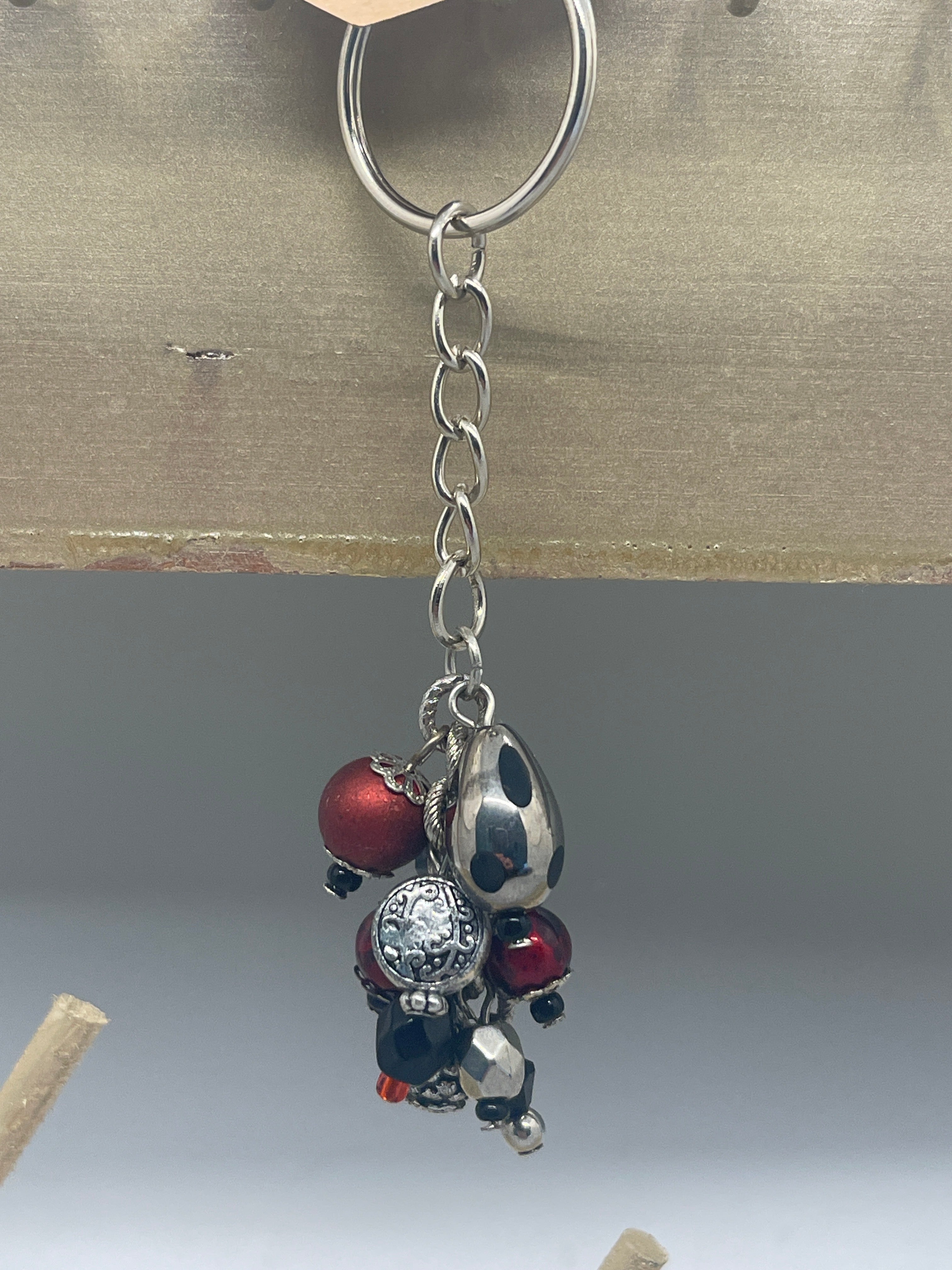 Red and Black Cluster Keychain