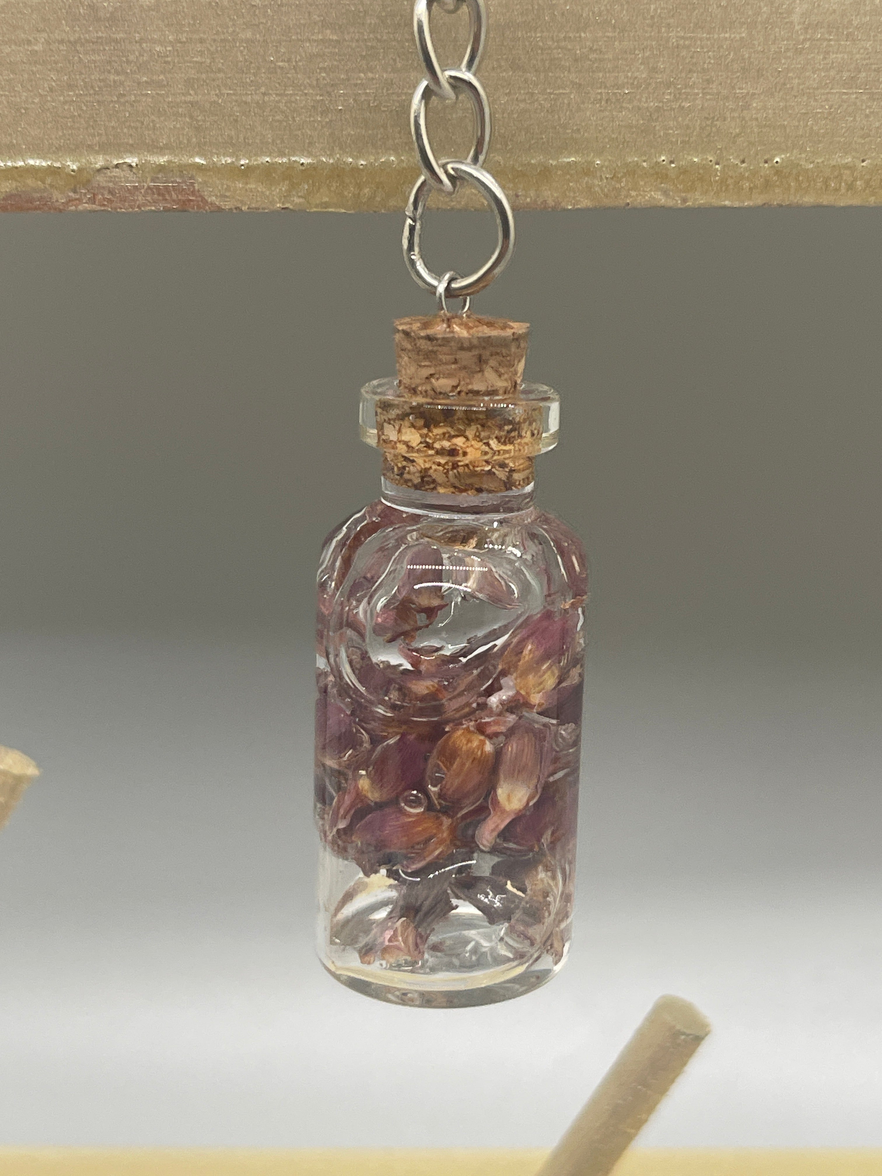 Small Flower bottle keychain