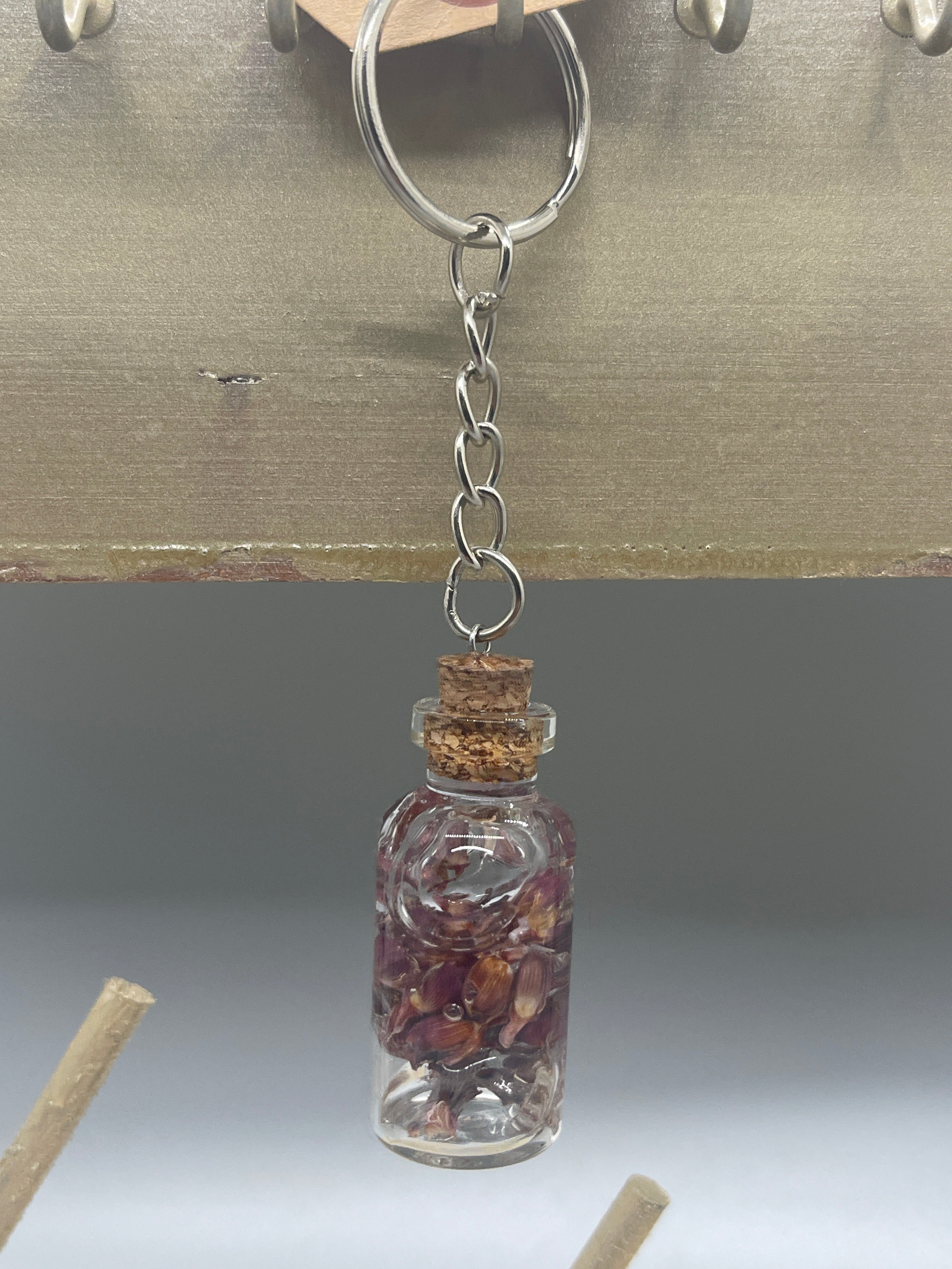 Small Flower bottle keychain