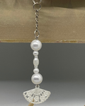 Plastic Pearl Fan Keychain